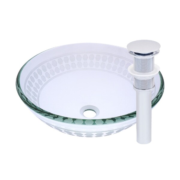 Novatto IMPONEREN Glass Vessel Bathroom Sink Set, Chrome TIS-158CH - main